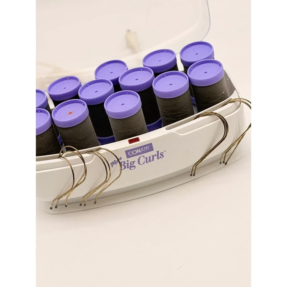 Conair More Big Curls Instant Heat Hot Rollers Purple White 12 Count Set Vintage